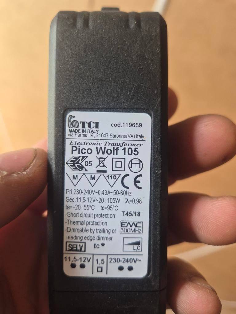 2x TCI Pico Wolf 105 Elektronische Transformator 105W, Ophalen of Verzenden, Gebruikt