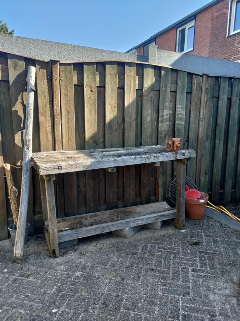 Oude werkbank, best geschikt voor brandhout, Ophalen, Gebruikt, Rechthoekig, Hout