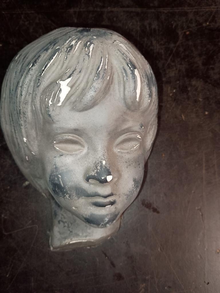 Buste van een Kind vintage - Decoratief Hoofd, Antiek en Kunst, Ophalen, Overige onderwerpen, Minder dan 20 cm, Gips