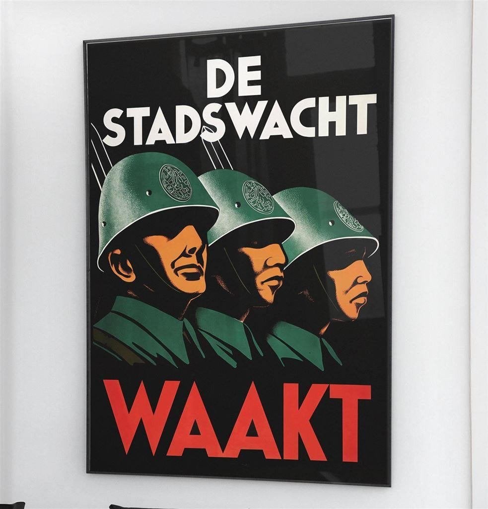 KNIL de Stadswacht Propaganda Poster Nederlands Indie, Verzenden, Nederland, Foto of Poster
