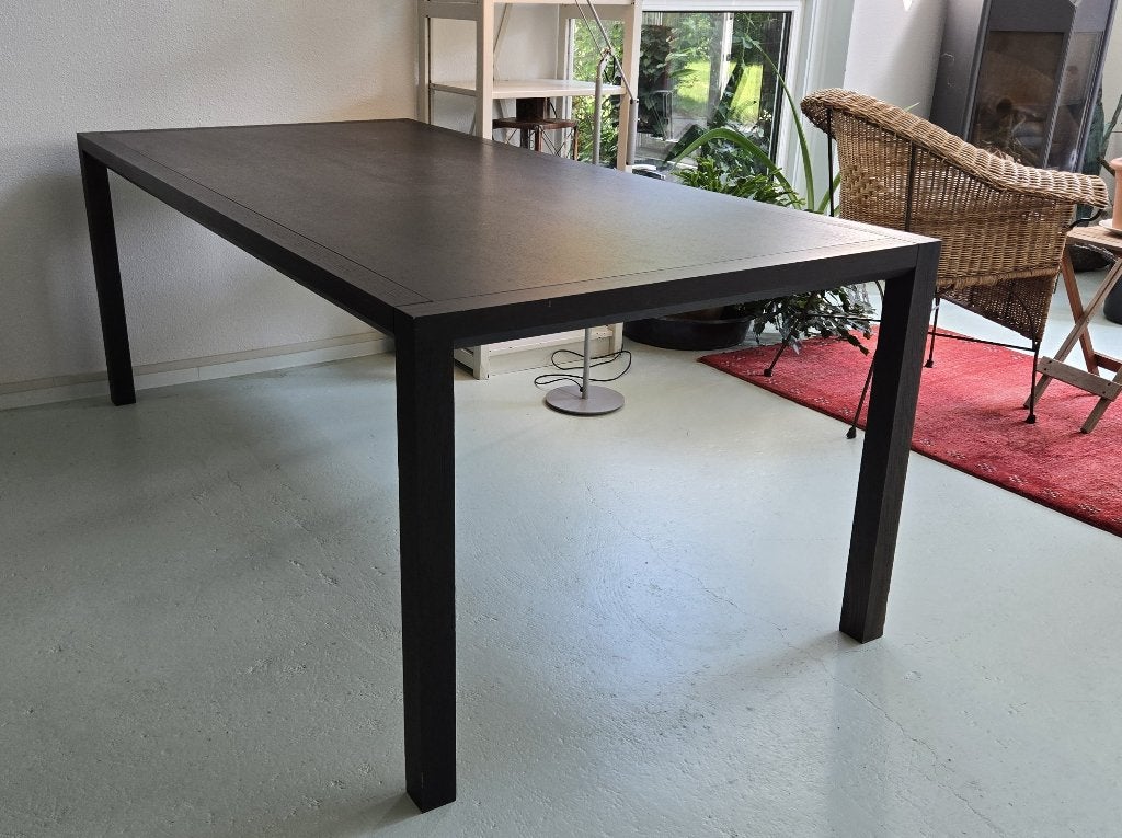 arco  Zwarte tafel - eikenfineer rechthoekig, Ophalen, Gebruikt, Modern strak, 50 tot 100 cm