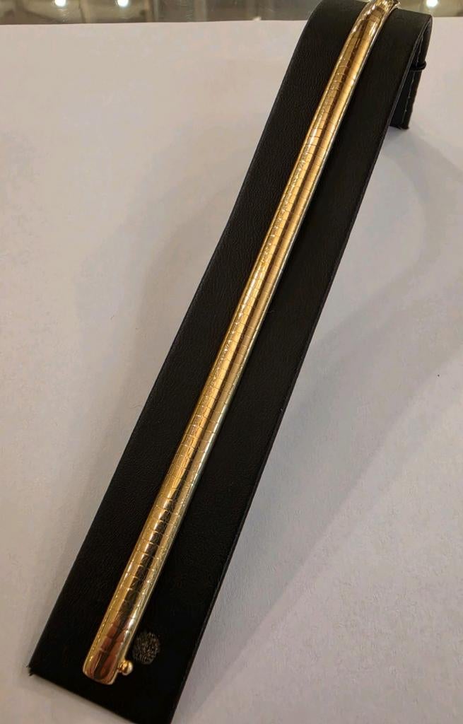 14 karaats gouden Omega schakel armband geelgoud 19 cm, Ophalen of Verzenden, Zo goed als nieuw, Goud, Goud