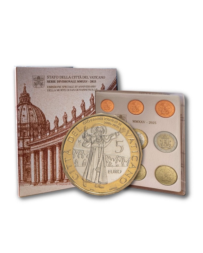Vaticaan BU-set 2025 + €5 Johannes Paulus II – nieuwstaat, Postzegels en Munten, Munten | Europa | Euromunten, Ophalen of Verzenden