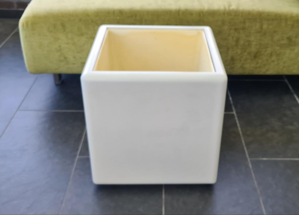 Zware vierkante plantenbak - bloembak - bloempot '70, Ophalen, Binnen, Aardewerk, Minder dan 40 cm