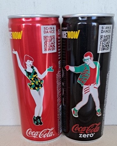 Coca-Cola Blikkenset uit Nederland Just Dance Now! 2 st., Ophalen of Verzenden, Gebruikt, Verpakking