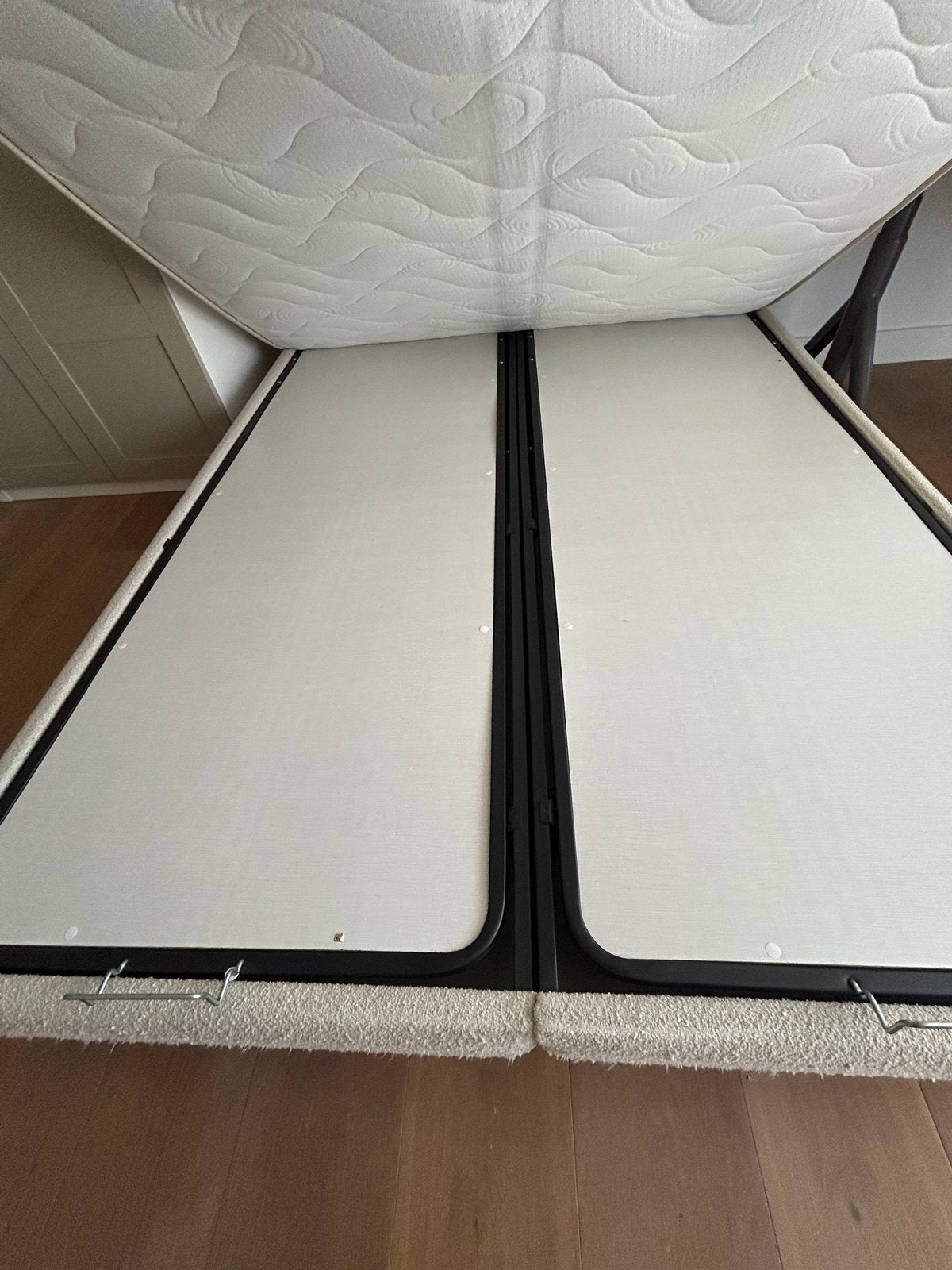 200 x 160 cm tweepersoonsbed met matras, Huis en Inrichting, Slaapkamer | Bedden, Gebruikt, Tweepersoons, 160 cm, 200 cm, Stof