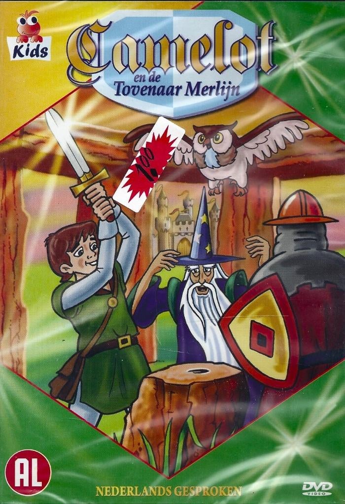 DVD - Camelot en de Tovenaar Merlijn - Nederlands  gesproken, Tekenfilm, Ophalen of Verzenden, Nieuw in verpakking, Alle leeftijden