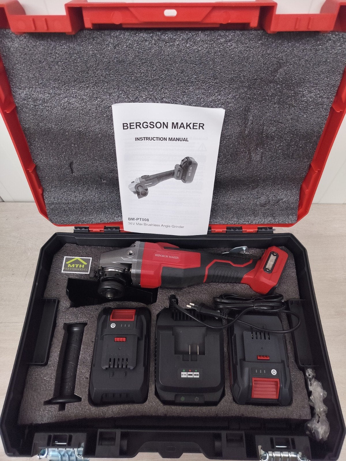 Bergson Maker accu haakse slijper 36V -8 A. Nieuw!!, Ophalen, Nieuw, 1000 watt of meer, Haakse handslijpmachine