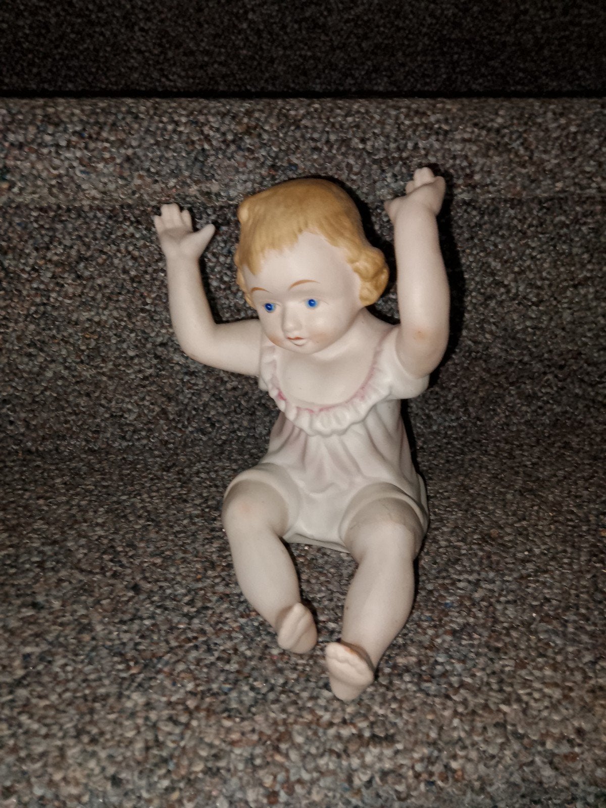Schitterend biscuit porselein babypop Piano Girl  Vintage, Ophalen of Verzenden, Gebruikt, Overige typen