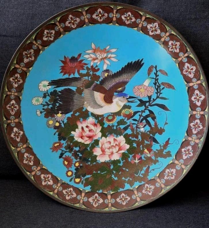 Antieke Chinese Cloisonné Schaal Meiji periode, Ophalen of Verzenden