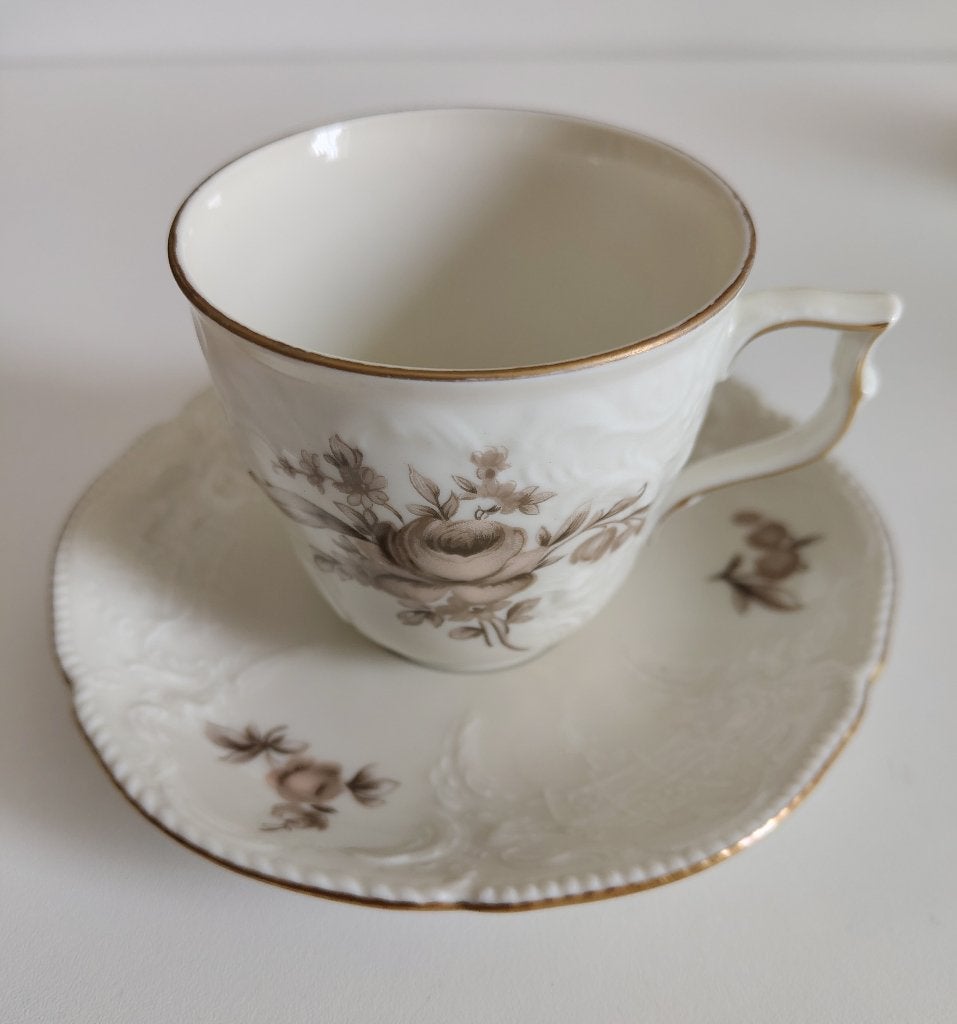 Rosenthal Sanssouci Brown Rose kop en schotel, Antiek en Kunst, Ophalen