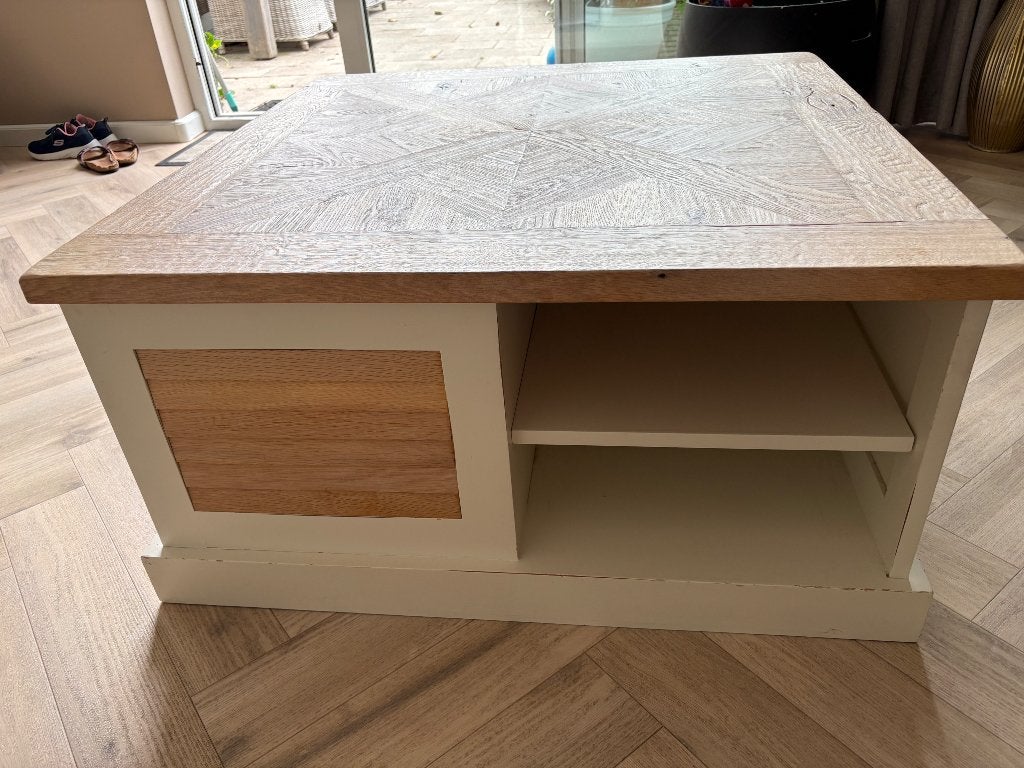 Landelijke salontafel, vierkant, Huis en Inrichting, Tafels | Salontafels, Ophalen, 50 tot 100 cm, Vierkant, 50 tot 100 cm