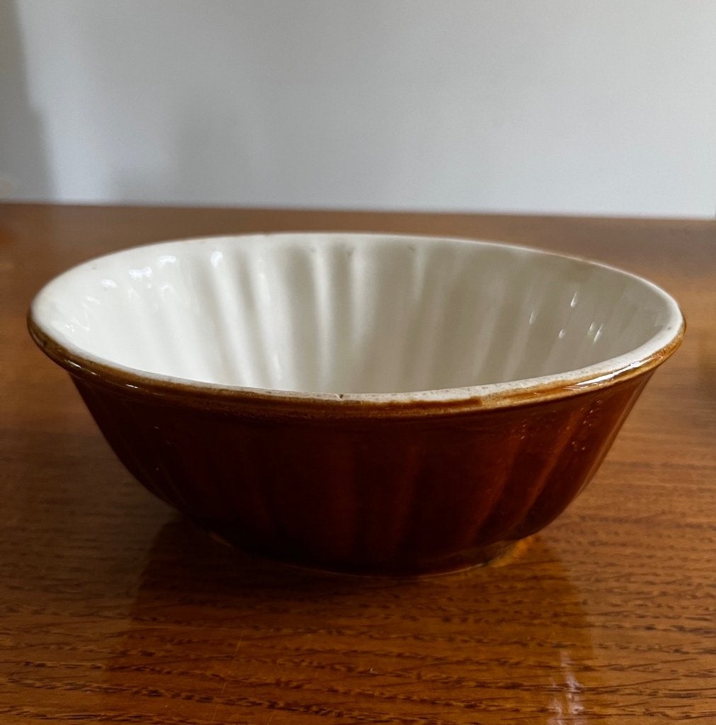 Vintage aardewerk puddingvorm ovaal 50 - 60er jaren, Ophalen of Verzenden