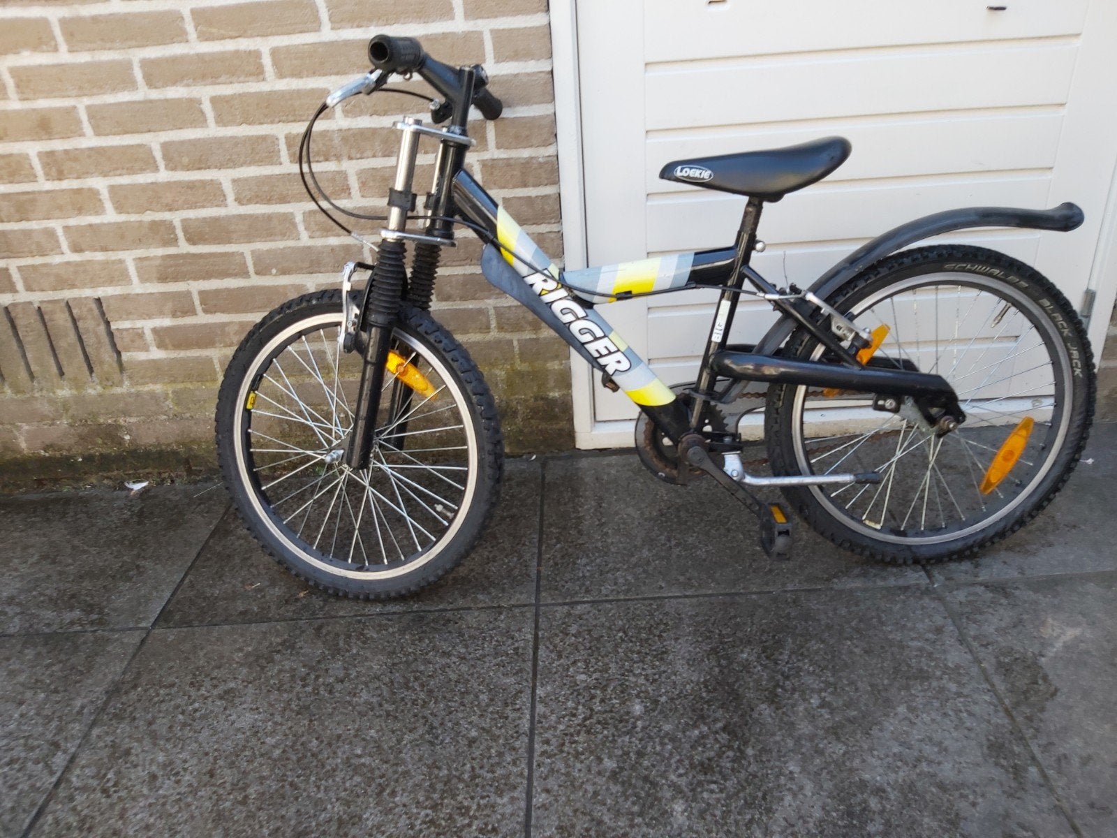 Kinderfiets Stoere BigBike Rigger 20 inch, Ophalen, 20 inch of meer, Gebruikt, BigBike geveerde voorvork