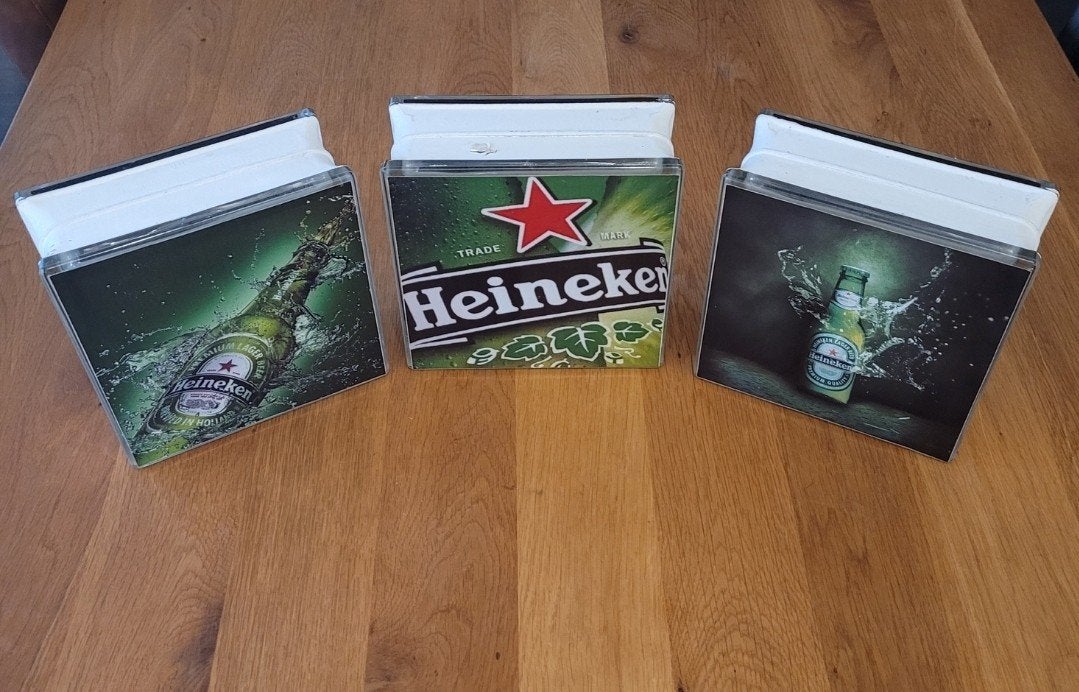 Heineken lichtbakken! Stevig, mooie decoratie voor mancave!, Verzamelen, Biermerken, Ophalen of Verzenden, Zo goed als nieuw, Reclamebord, Plaat of Schild