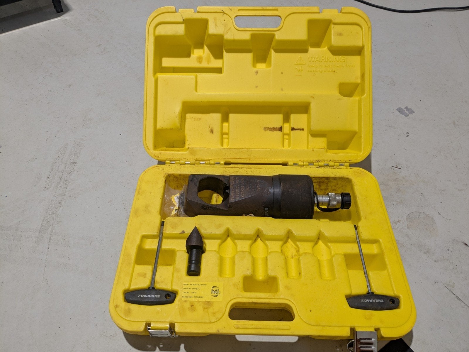 Enerpac NC5060 50ton moerensplijter, Ophalen of Verzenden, Gebruikt, Overige typen, Overige merken