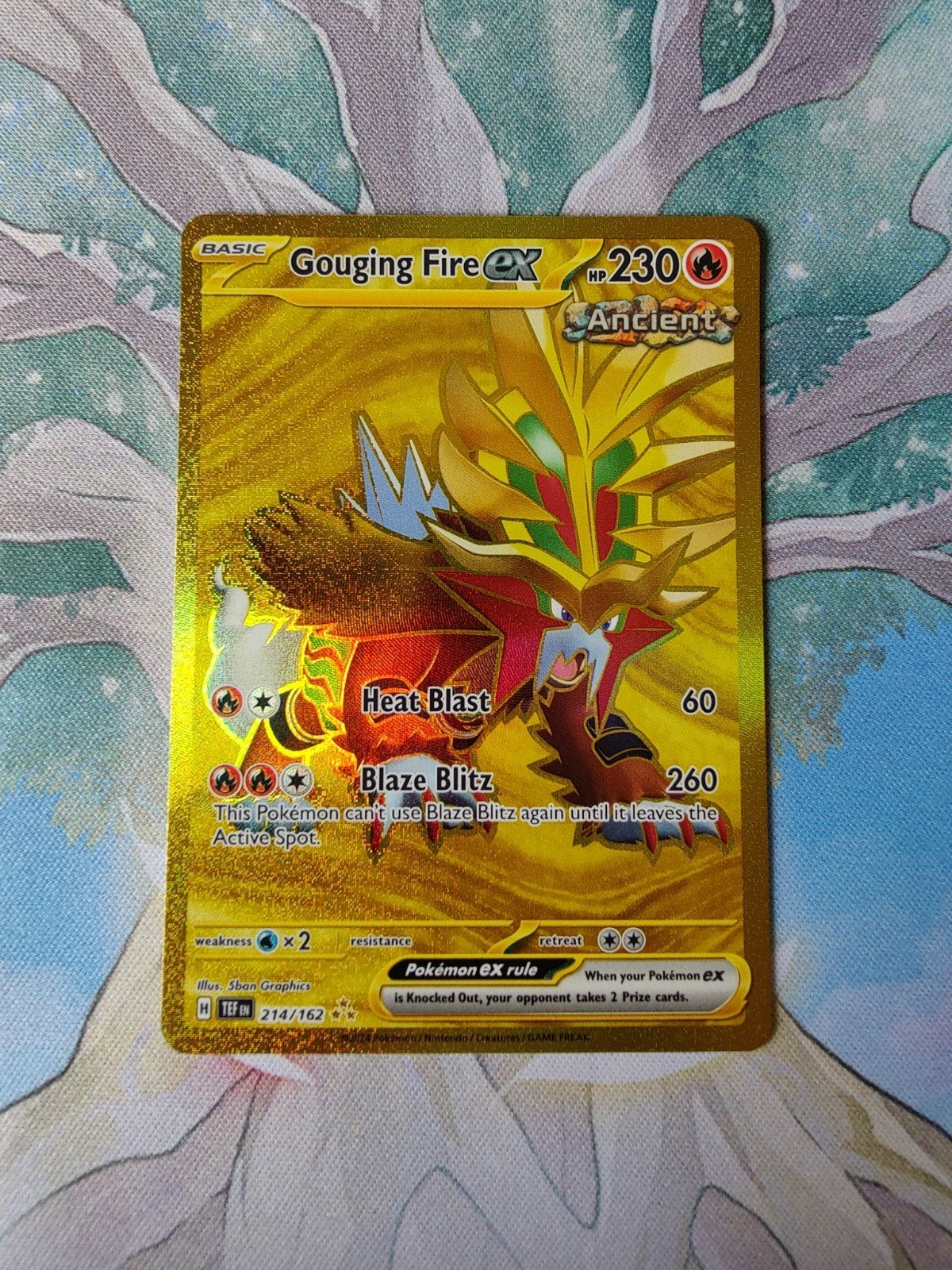Pokemon temporal forces gouging fire ex 214/162, Ophalen of Verzenden, Nieuw, Losse kaart, Foil