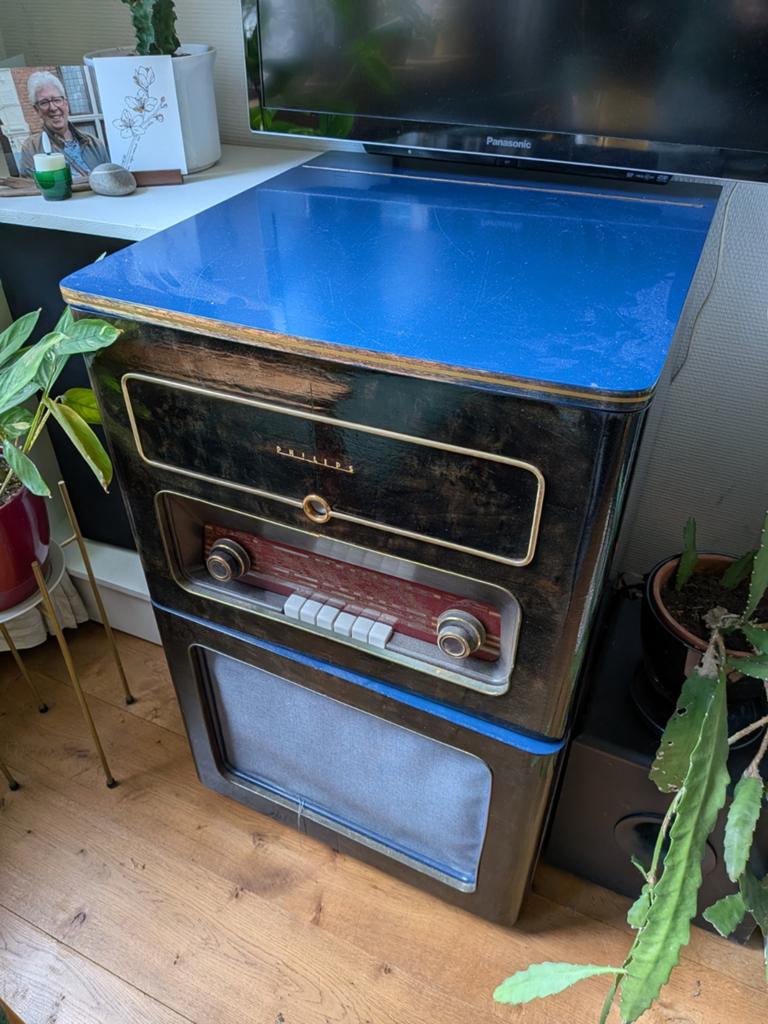 Vintage Philips audiomeubel upcycling, Ophalen, Gebruikt, Overige typen