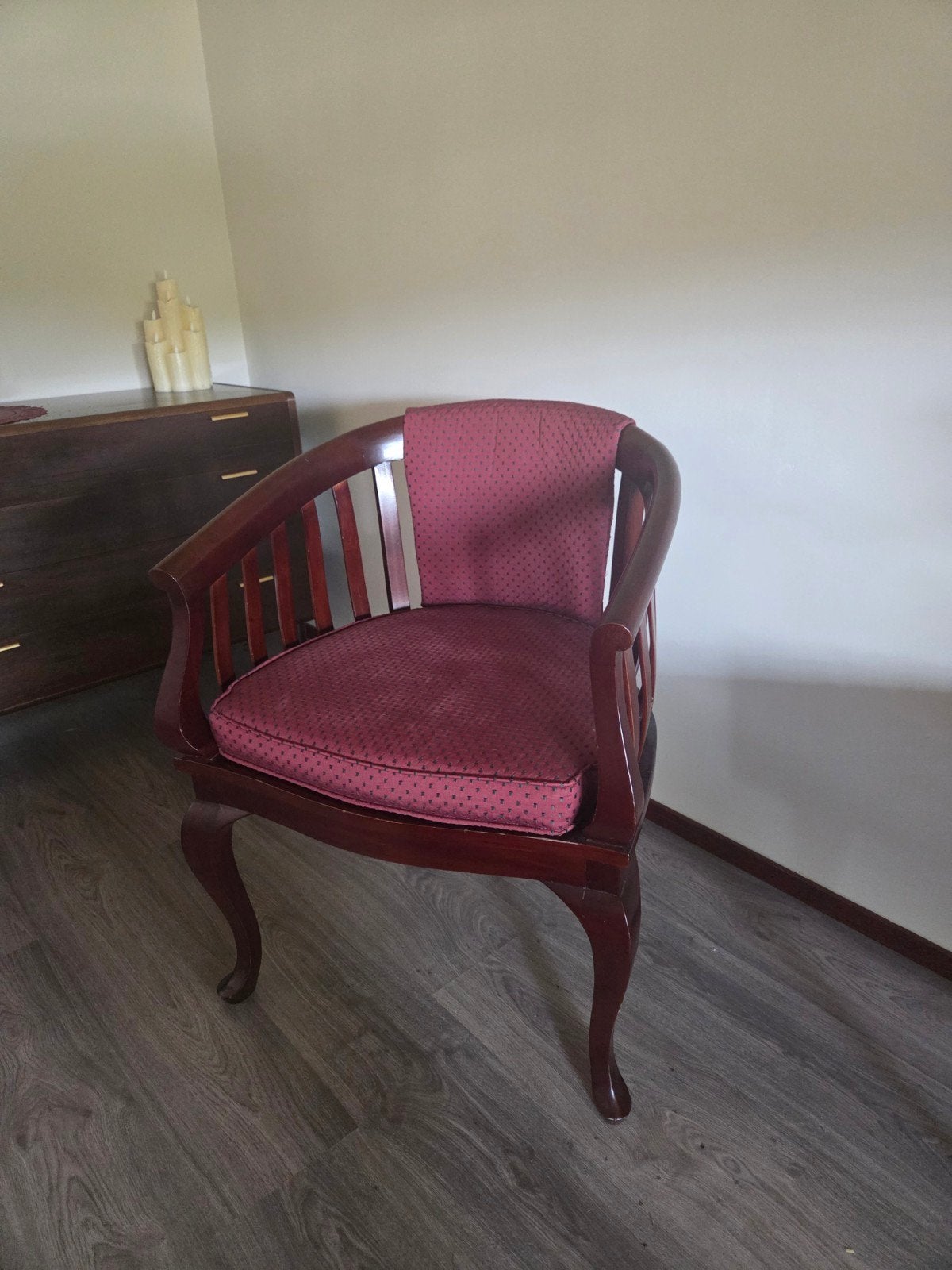 Vintage mahoniehouten tub chair / kuipstoel, Ophalen, Gebruikt, Bruin, Eén