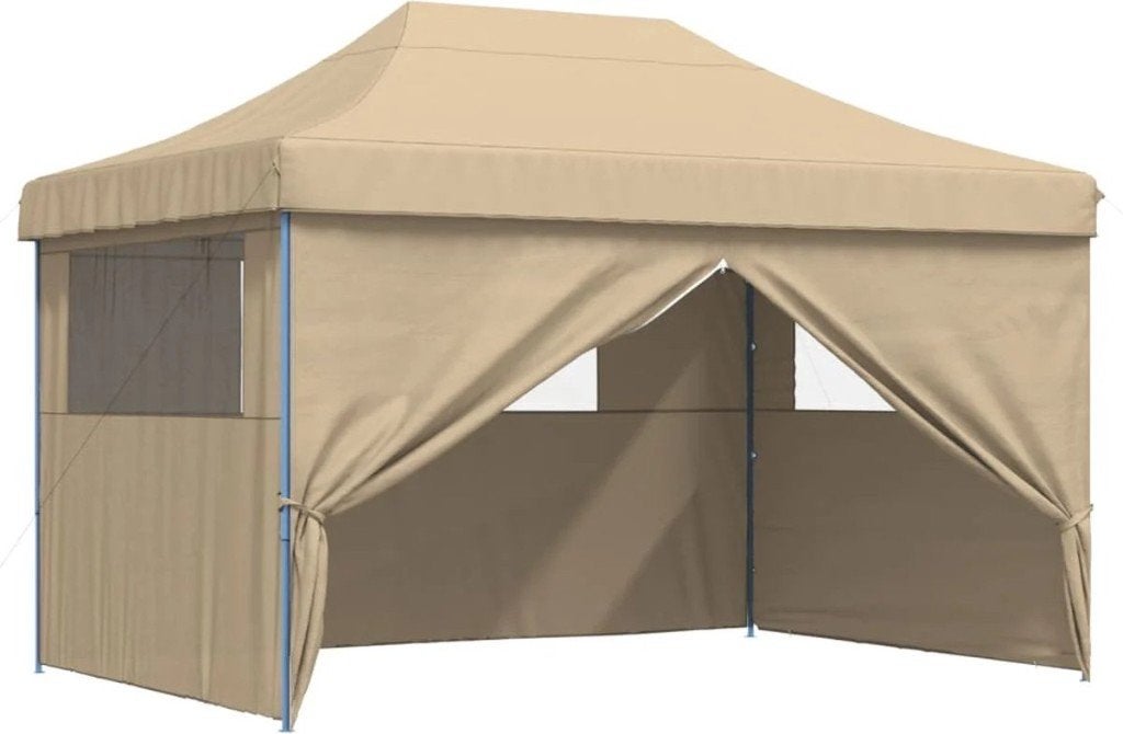 Partytent, Paviljoen, 3x4, opvouwbaar, Met Zijwanden, Beige, Opvouwbaar, Partytent, Minder dan 4 meter, Nieuw