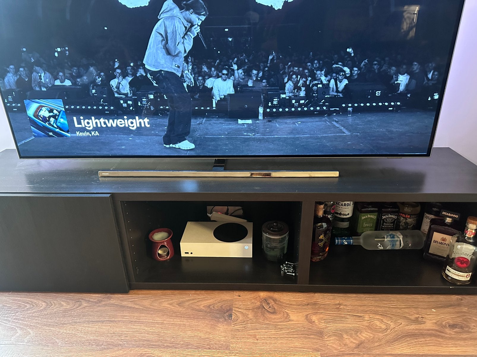 BESTA Ikea zwart bruin 180 tv meubel, Ophalen, 150 tot 200 cm, Zo goed als nieuw, Minder dan 100 cm