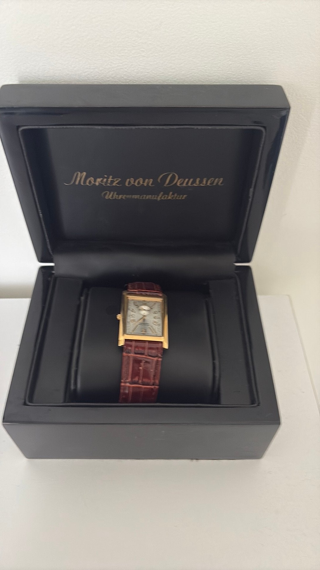 Moritz von deussen horloge limited edition, Leer, Polshorloge, Zo goed als nieuw, Ophalen