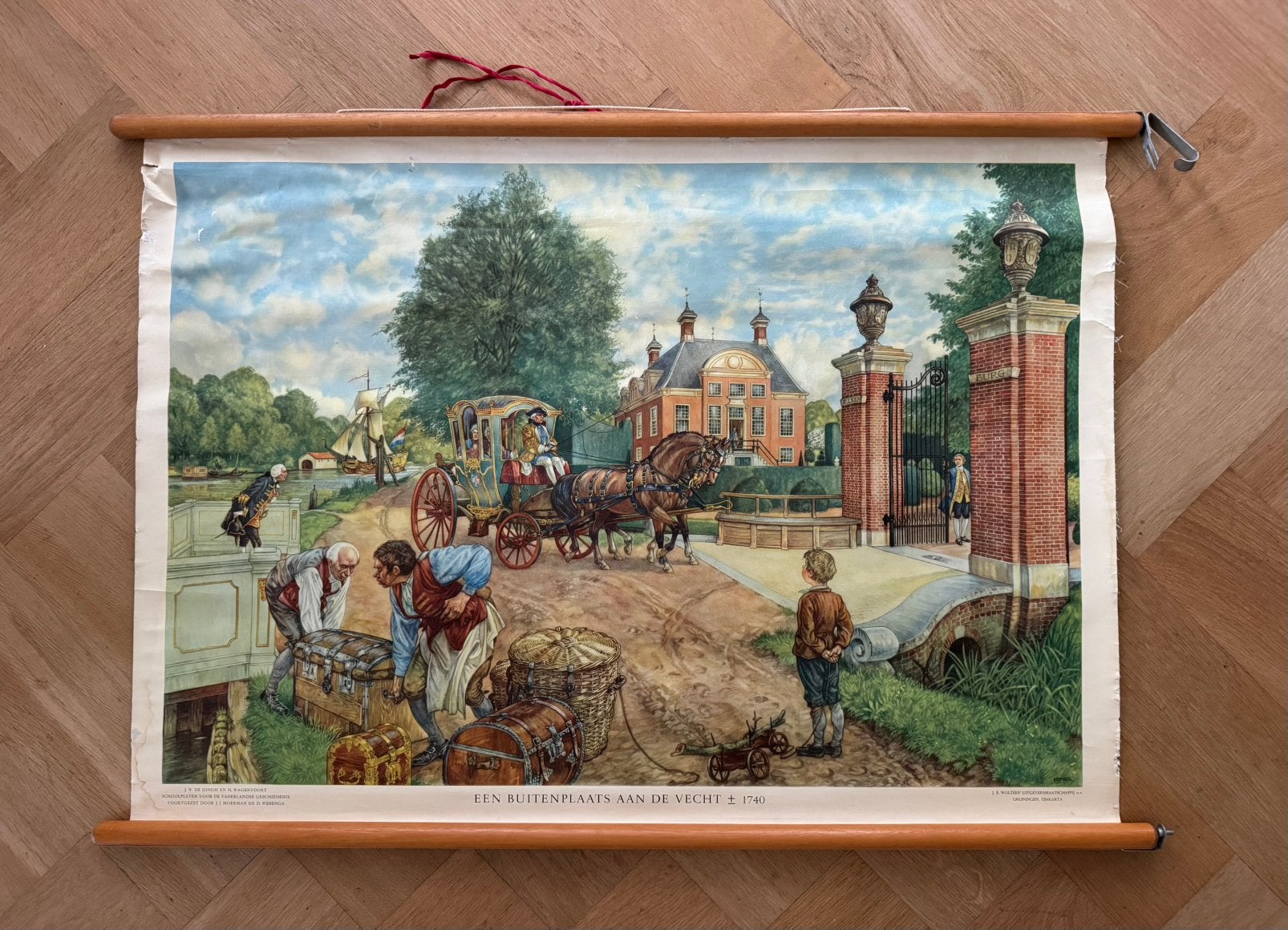 Schoolplaat, Isings, circa 103 x 76 cm, Ophalen of Verzenden, Geschiedenis