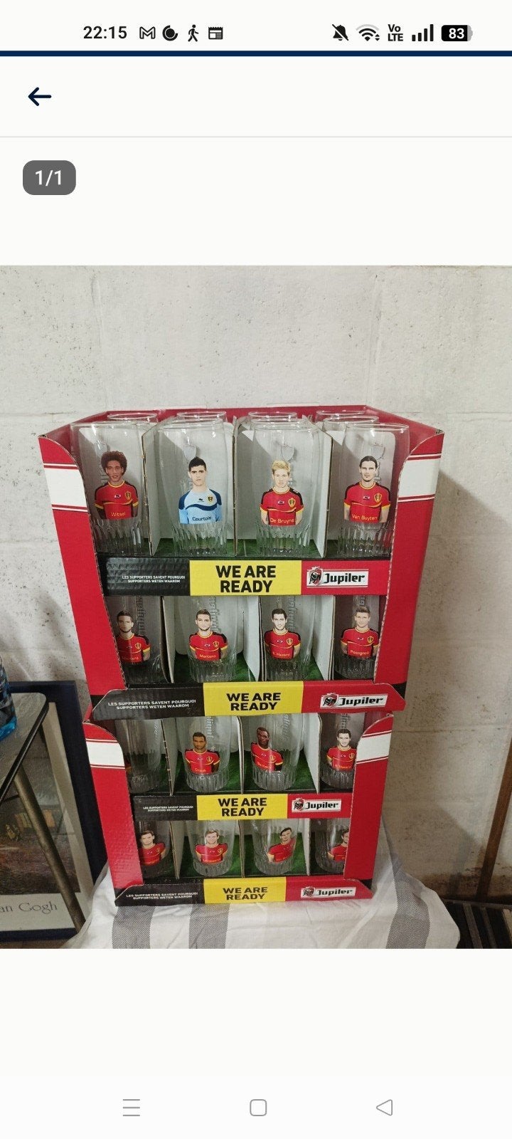 48 Jupiler bierglazen Rode Duivels WK 2018, Verzamelen, Biermerken, Ophalen, Nieuw, Glas of Glazen, Jupiler