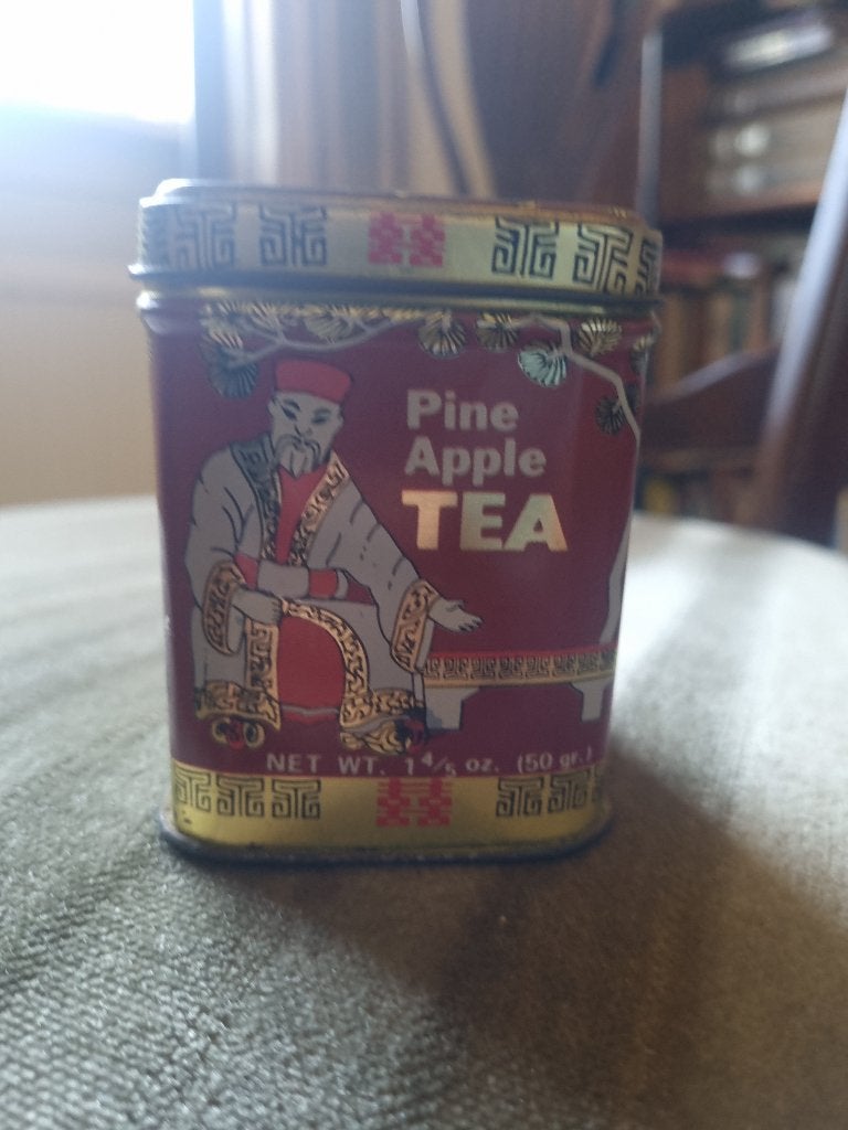 Vintage KWONG SANG TEA CO.  blikje Pine Apple Tea nieuwstaat, Verzamelen, Blikken, Ophalen, Zo goed als nieuw, Thee, Overige merken