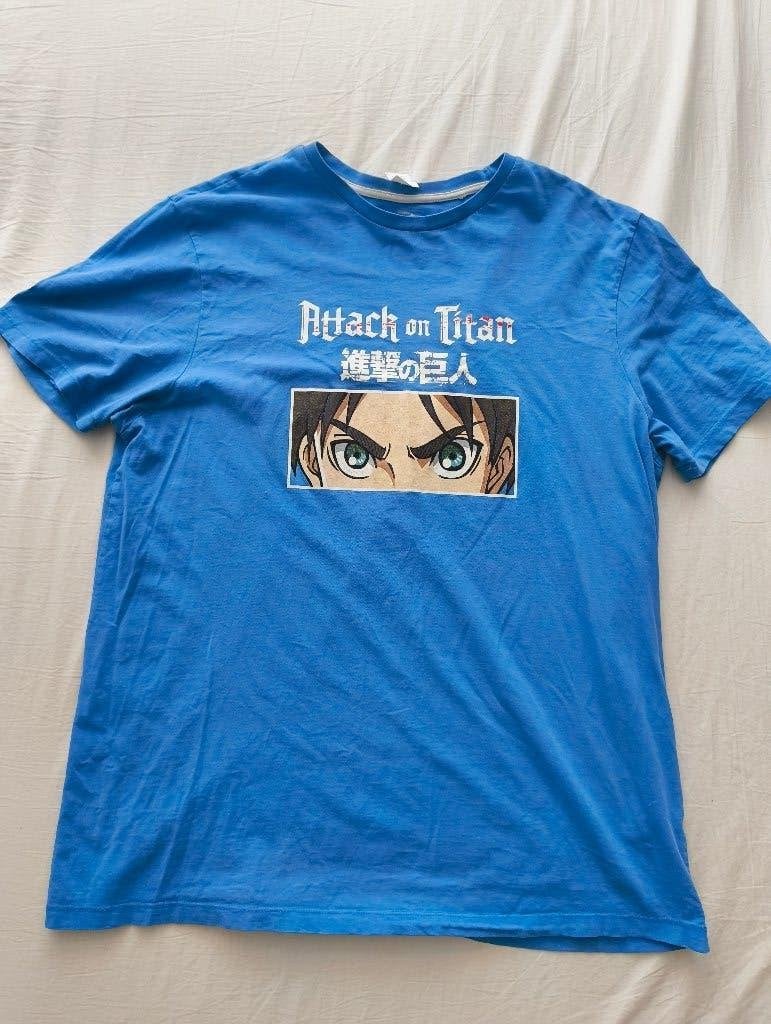 t-shirt heren maat 3XL, Attack on Titan, blauw, Ophalen of Verzenden, Gedragen, Overige maten, Blauw