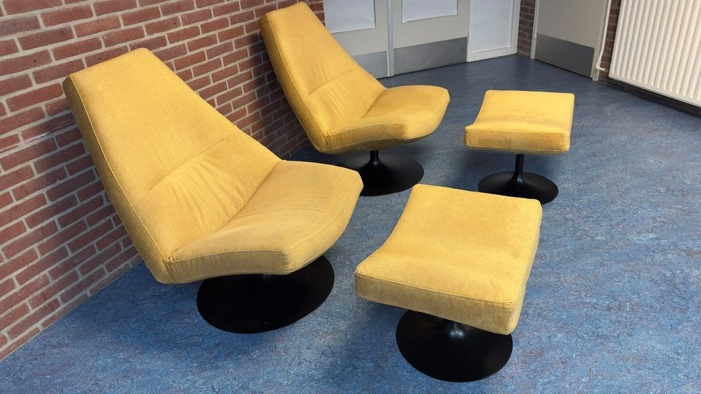 Set van 2 Cartel Living Madonna draaifauteuils + 2 hockers, Huis en Inrichting, Retro / Mid-century Modern, Gebruikt, 75 tot 100 cm