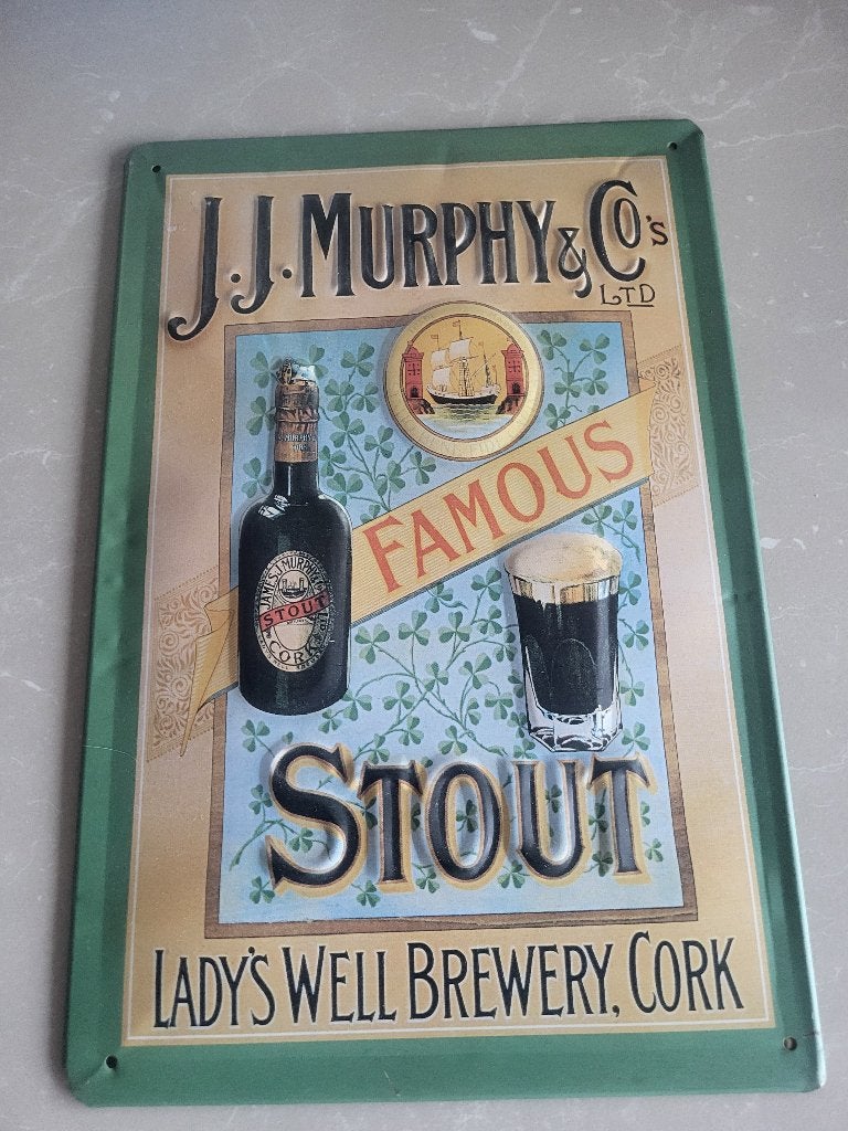 MURPHY'S STOUT BIER - 329 - FAMOUS STOUT ! TEKST !, Ophalen, Nieuw, Reclamebord, Plaat of Schild, Overige merken