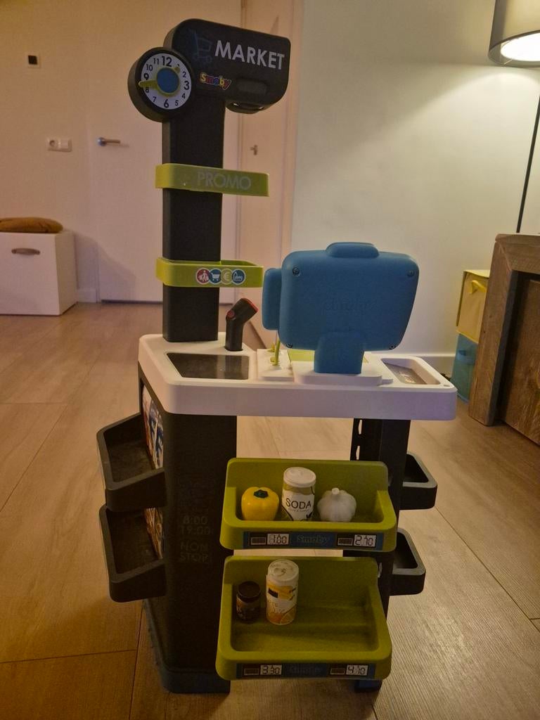 Complete Speelgoedwinkel Set met Kassa & Scanner, Ophalen, Gebruikt, Rekenen, Met geluid