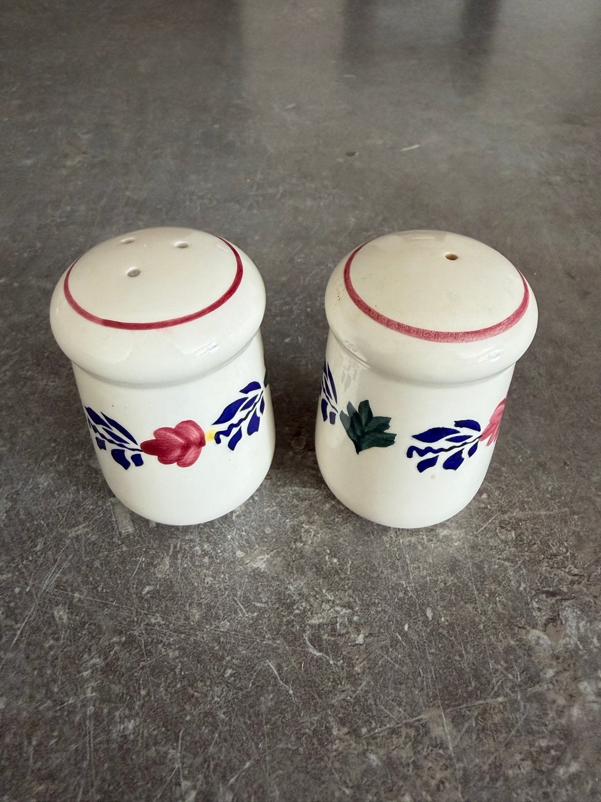 Boerenbont peper en zout stelletje, landelijke stijl, Ophalen, Gebruikt, Keramiek, Landelijk/Boerenbont