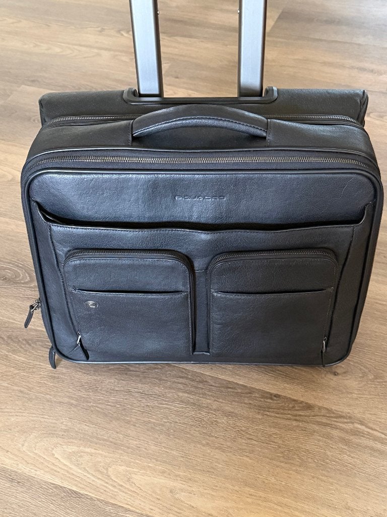 Piquadro lederen business trolley (nieuwprijs ca €800), Computers en Software, Gebruikt, 15 inch, Trolleytas, Tabletvak