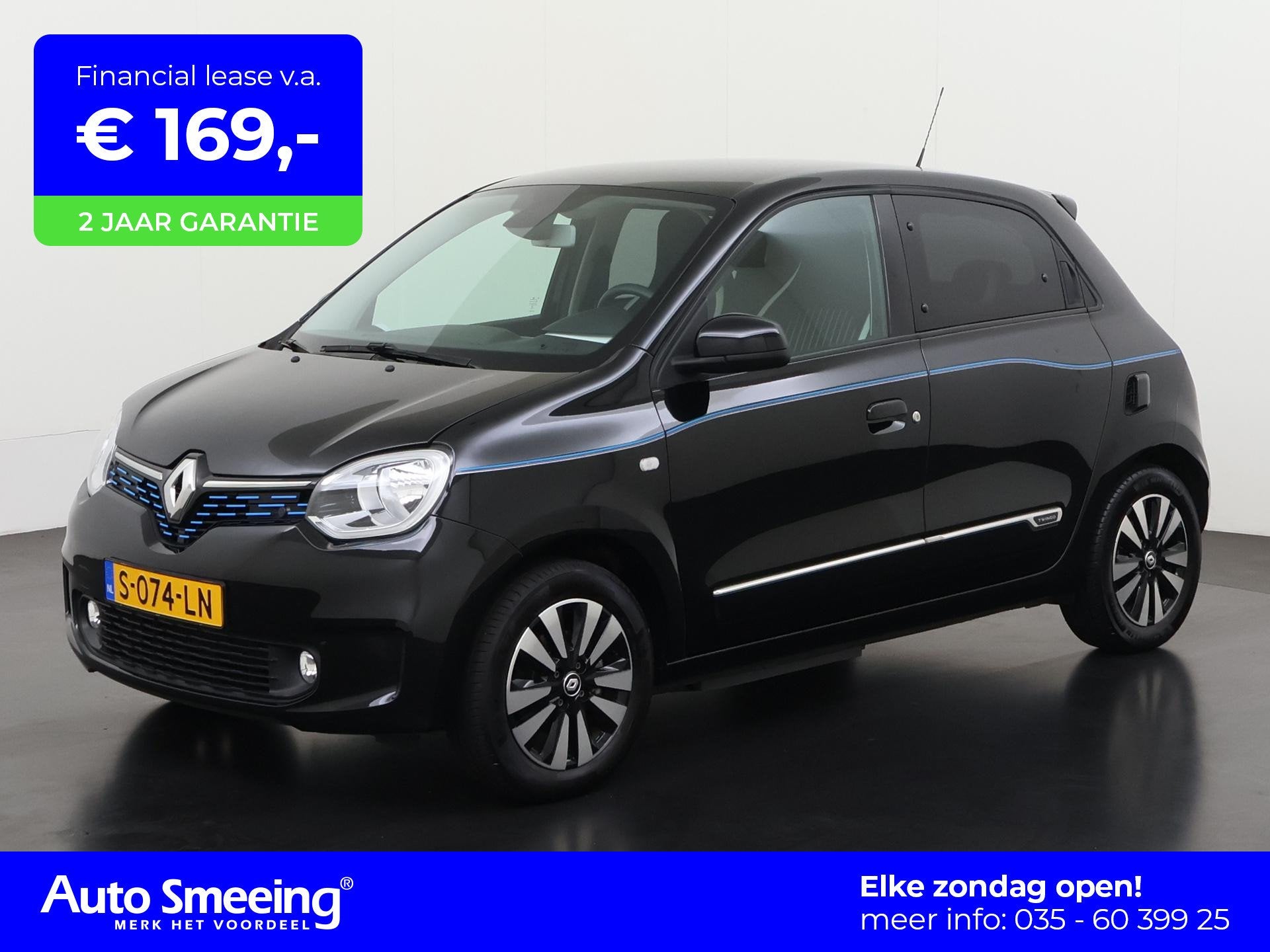 Renault Twingo Z.E. R80 Intens 3 Fase | SOH 94% | Camera | S, Automaat, 12 maanden, Leder en Stof, Zwart