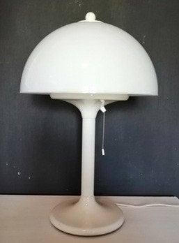 Zeldzame vintage Dijkstra tafellamp uit de jaren 60/70, Kunststof, Vintage, Wit, Zo goed als nieuw