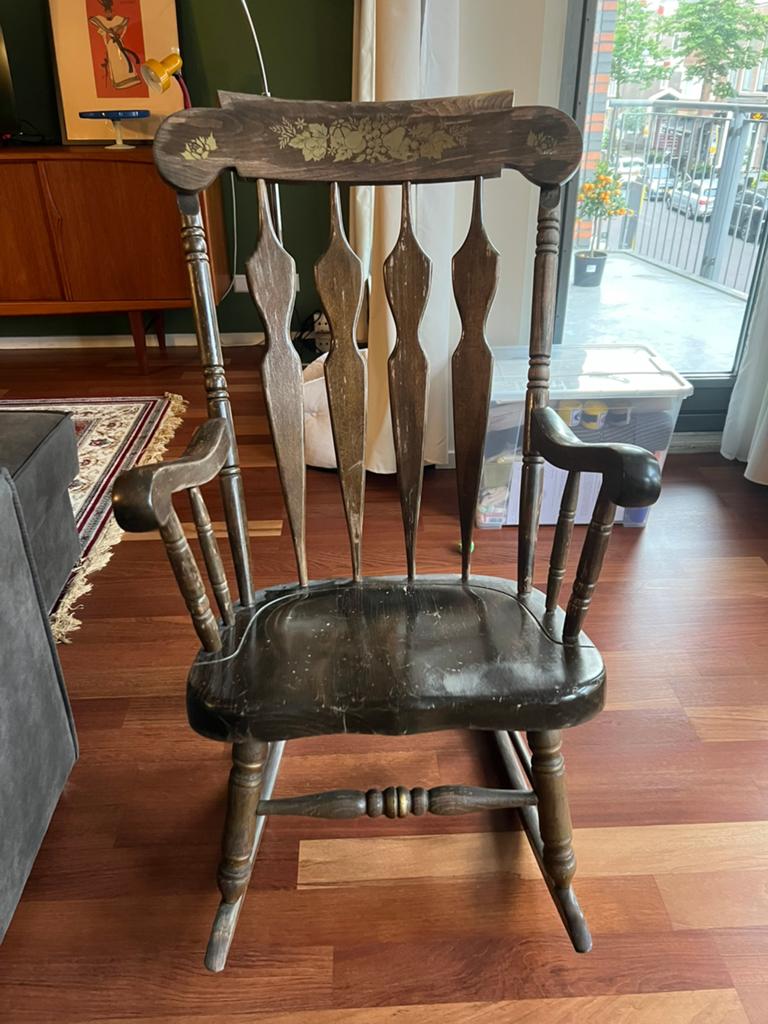 Vintage prachtige schommelstoel, Antiek en Kunst, Ophalen