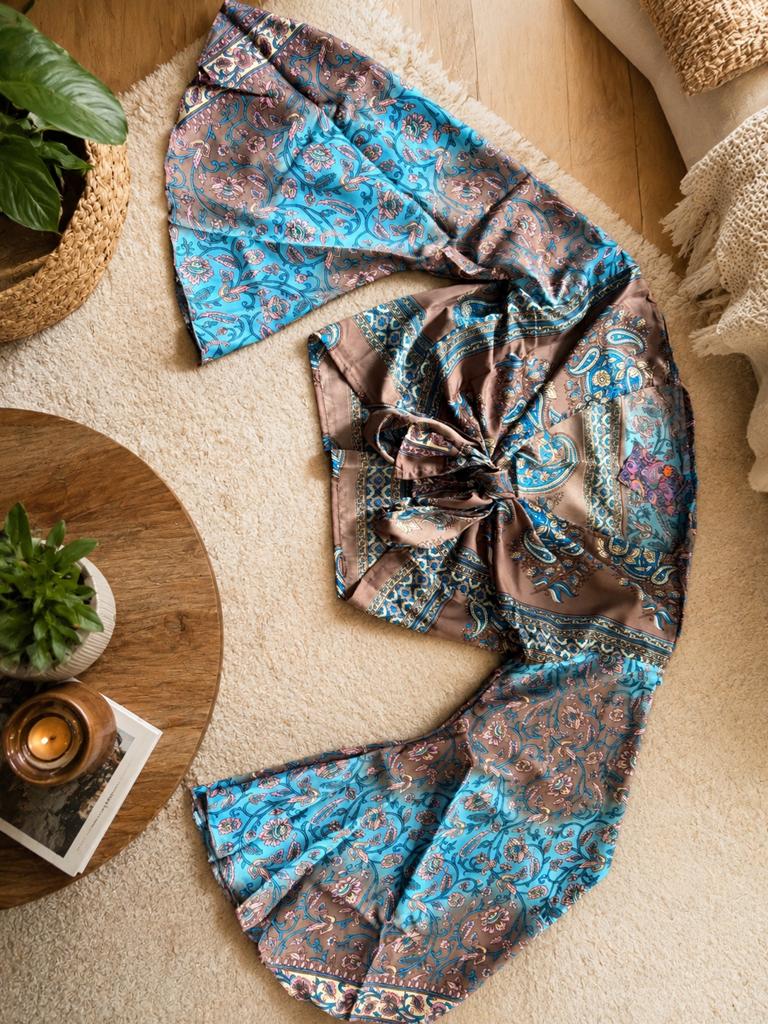 Boho ibiza Wikkeltop met paisley print - Zijde mix, Ophalen of Verzenden, Nieuw