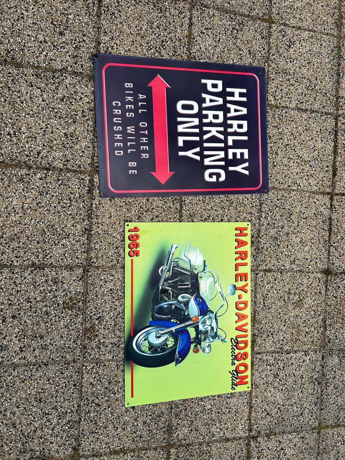Harley-Davidson Decoratieborden - Parking & Electra Glide, Ophalen of Verzenden, Gebruikt, Motoren