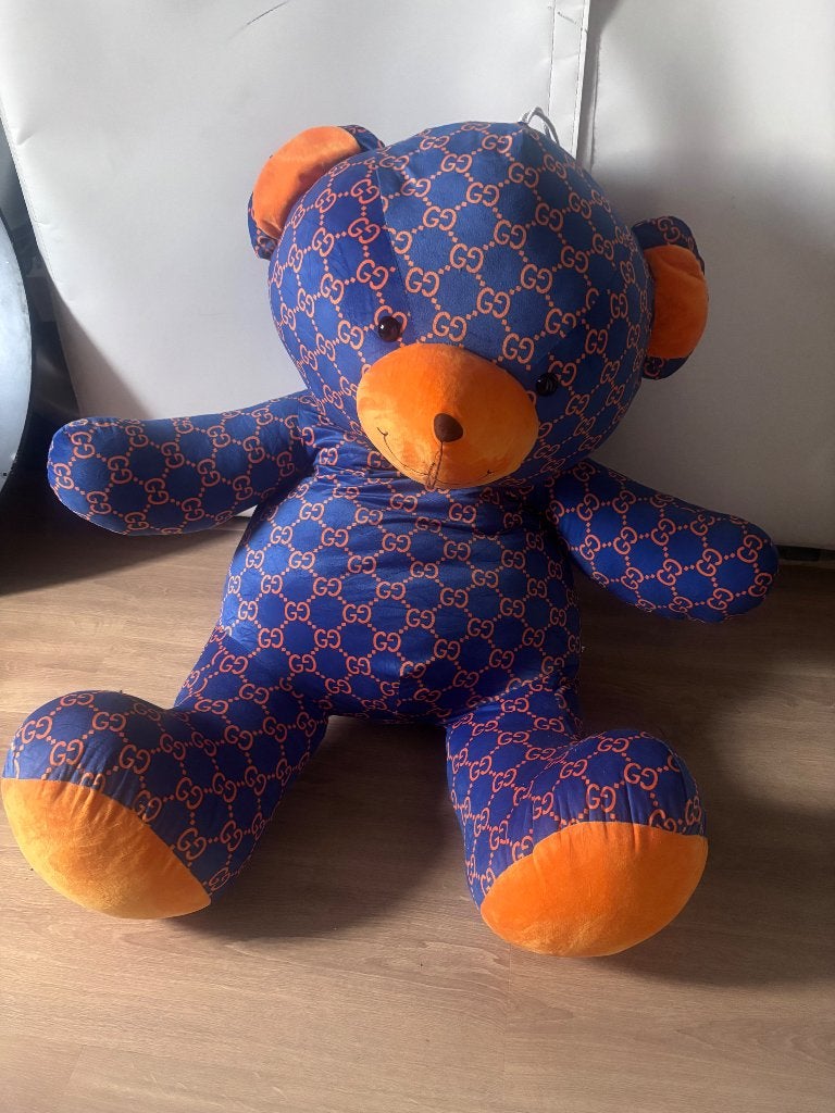 Beer XL - Gucci Logo, Kinderen en Baby's, Speelgoed | Knuffels en Pluche, Ophalen, Beer, Blauw, Nieuw