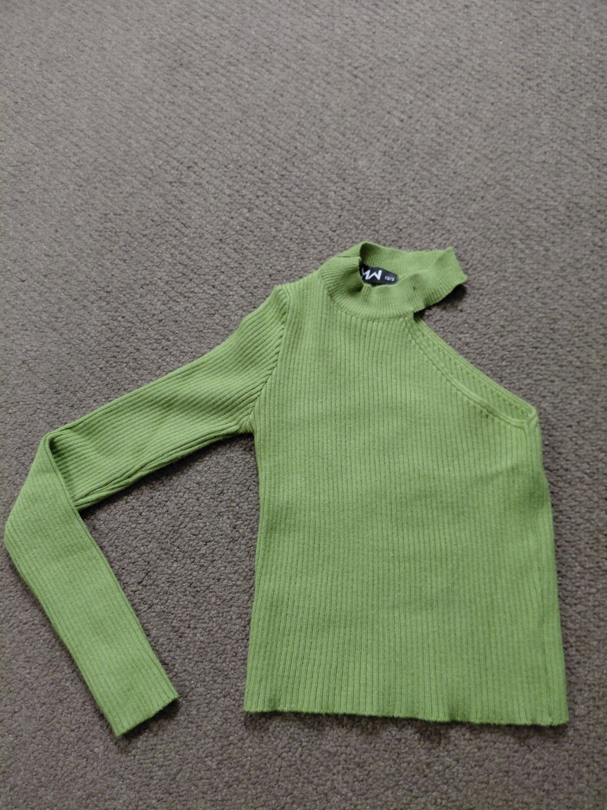 Groen ribgebreid topje met lange mouw - XS/S, Kleding | Dames, T-shirts, Ophalen of Verzenden, Most Wanted, Maat 34 (XS) of kleiner
