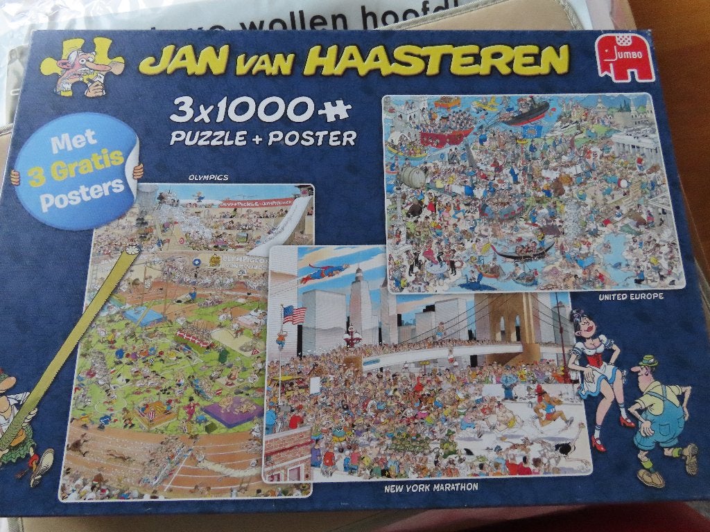 Jan van Haasteren 3 in 1, Ophalen, 500 t/m 1500 stukjes, Zo goed als nieuw
