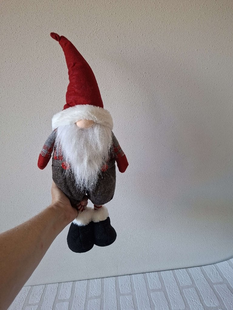 Kabouter Gnoom van Stof met Rode Muts en Witte Baard 56cm, Ophalen of Verzenden, Gebruikt