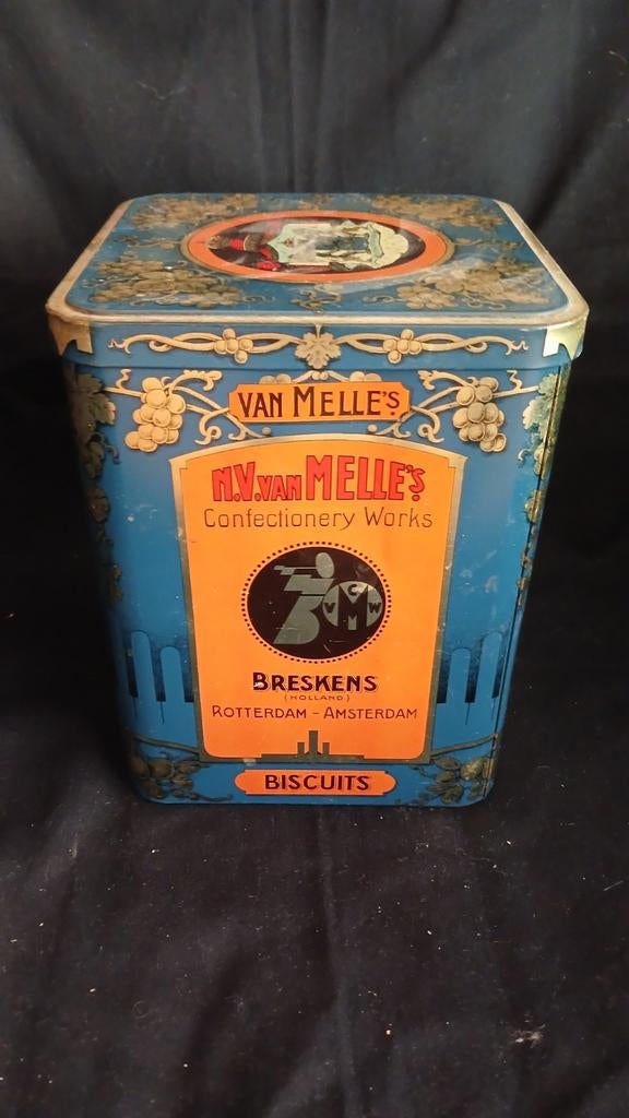 Van Melle blik, Verzamelen, Blikken, Ophalen of Verzenden, Gebruikt, Koek(jes), Van Nelle