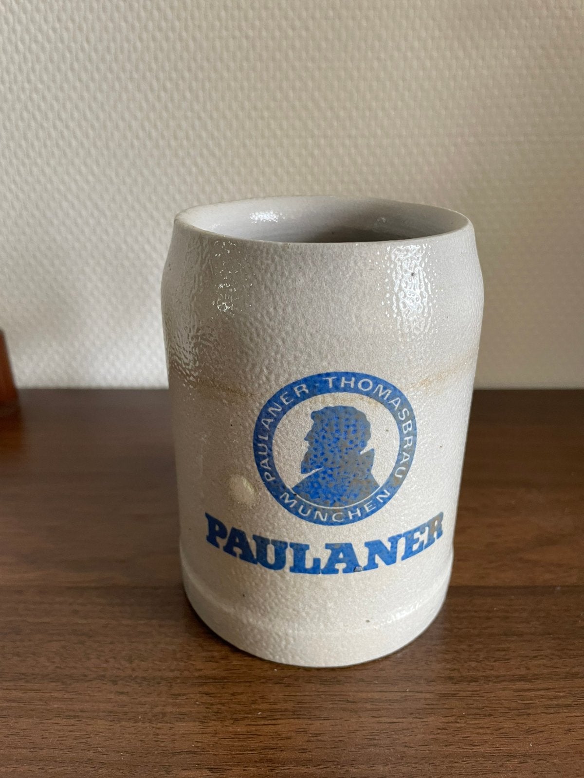 Bierpul grijs Paulaner, Ophalen of Verzenden, Gebruikt, Pul(len), Overige merken