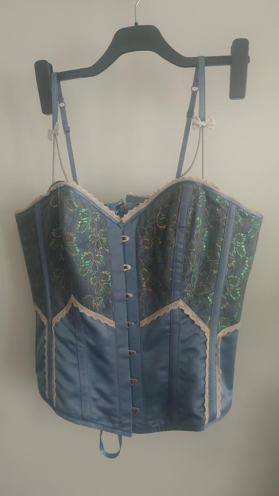 NIEUW Corset maat UK 22 stalen baleinen rijgcorset, Corsetstory, Verzenden, Blauw, Body of Korset