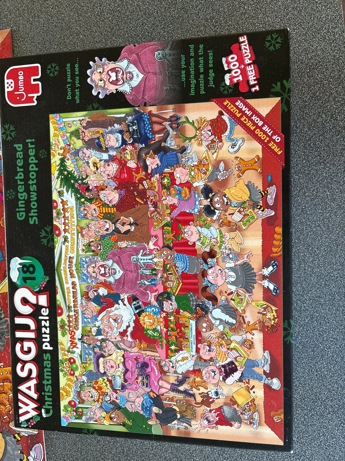 Wasgij Christmas 18 Gingerbread Showstopper 2x 1000 stukjes, Hobby en Vrije tijd, Ophalen, Meer dan 1500 stukjes, Gebruikt, Legpuzzel