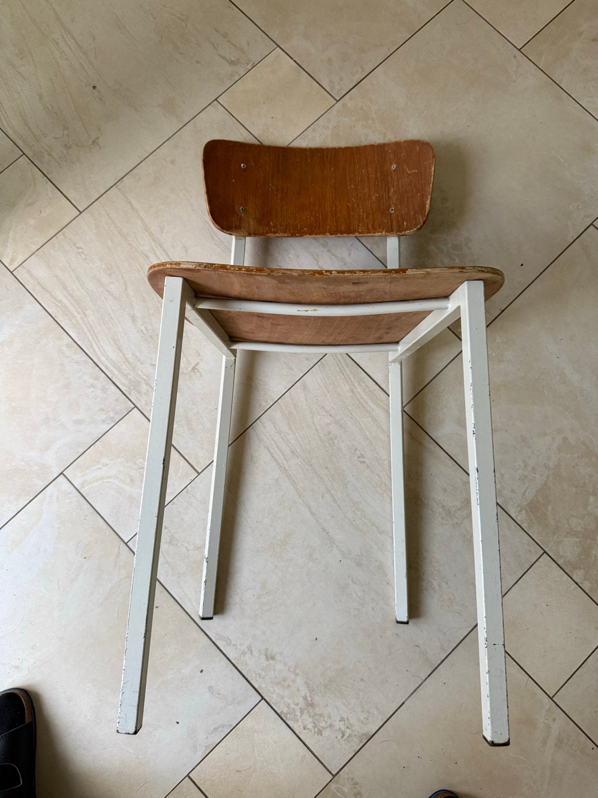 Vintage stoel - Hout en metaal, Ophalen, Gebruikt, Overige kleuren, Eén