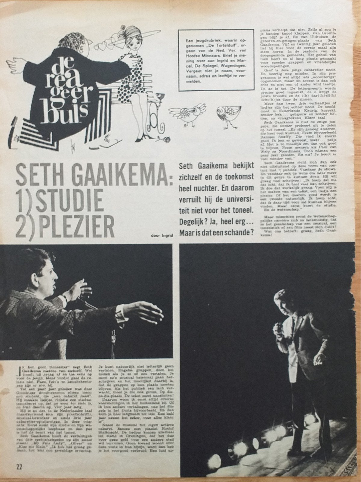 Seth Gaaikema: Studie & Plezier - Origineel Artikel, Ophalen of Verzenden, 1920 tot 1940